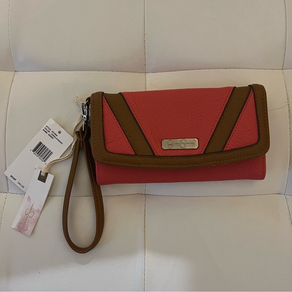 Jessica Simpson Coral/Cognac Greer Wallet - Picture 2 of 8